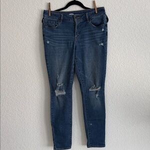 Old Navy Women's Distressed Skinny Jeans - Blue